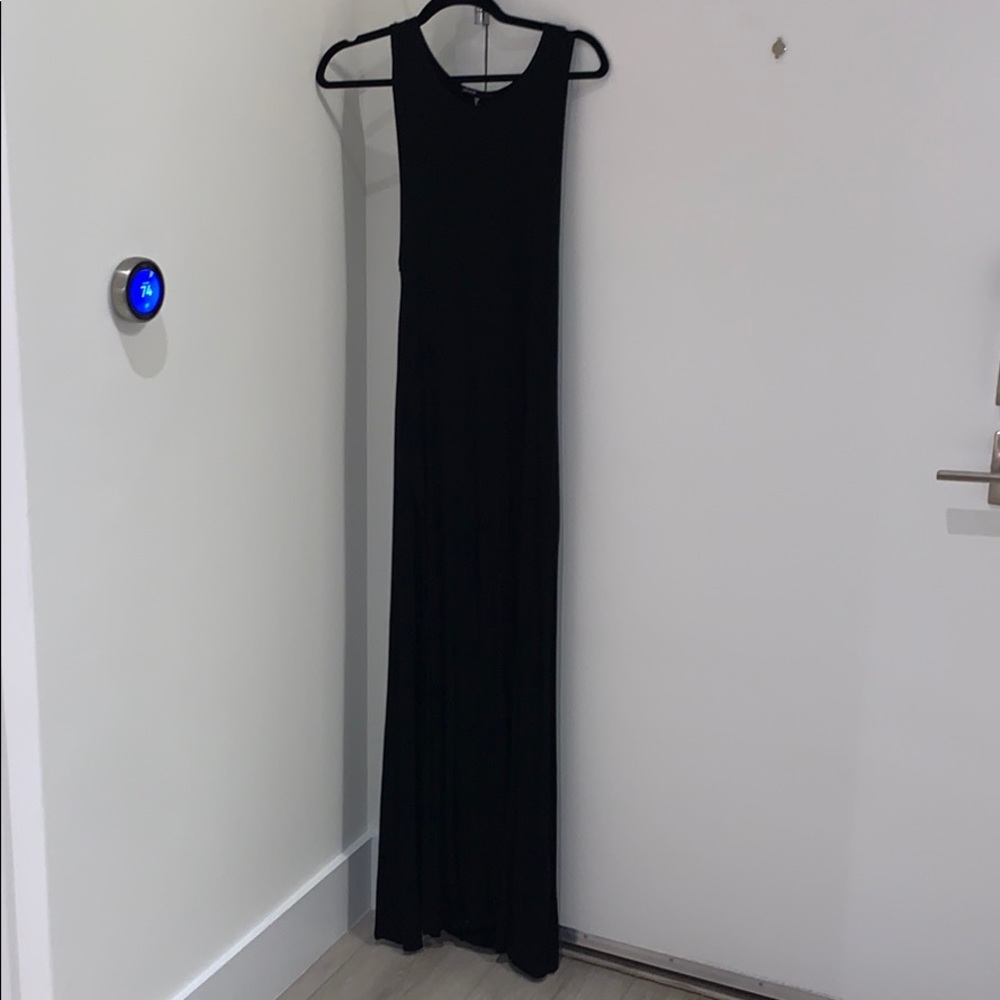 Black maxi dress with slit